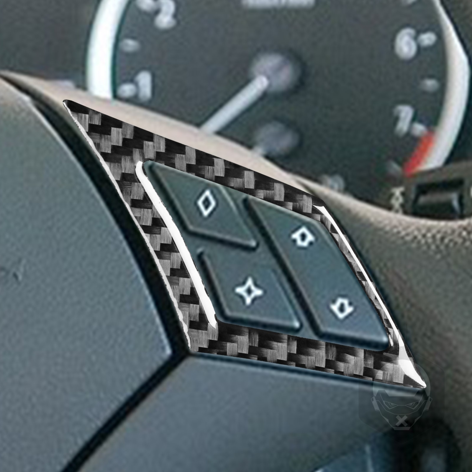 Steering Wheel Button Cover Trim B For BMW 5 Series E60 04-10 Real Carbon Fiber