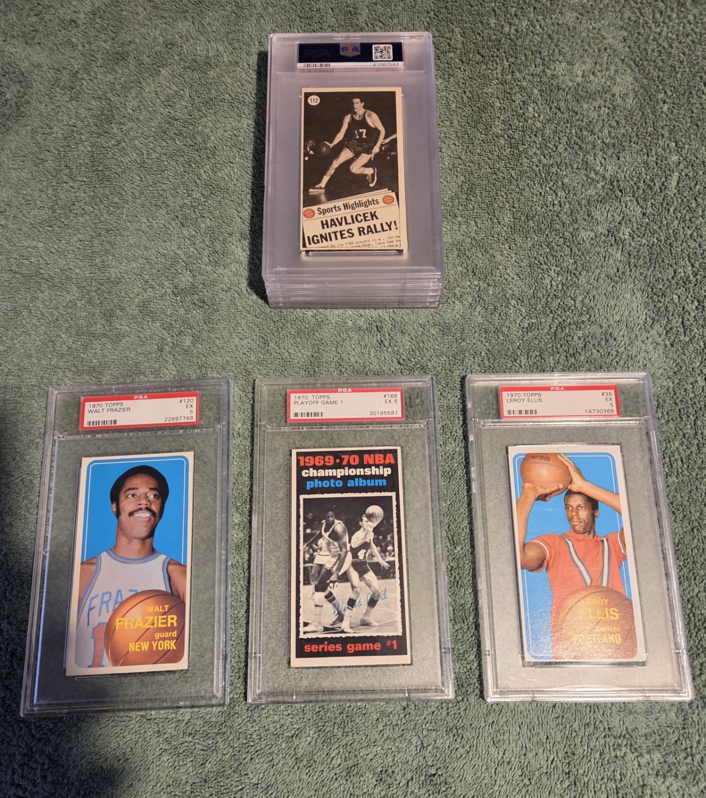 Vintage 1970 Topps Basketball Cards, Great Lot of 8 Tall Boys, All PSA Grade 5 view 22