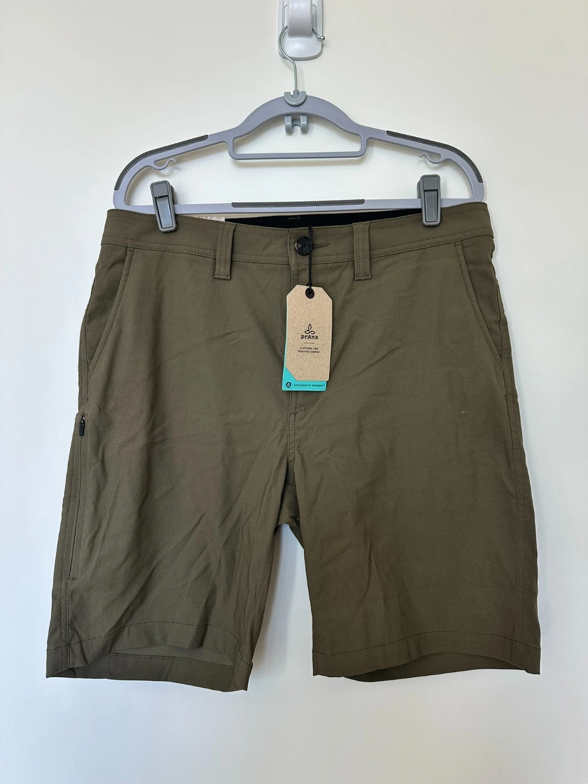 NWT prAna Men's Alameda Short Size 34 9" Slate Green $75
