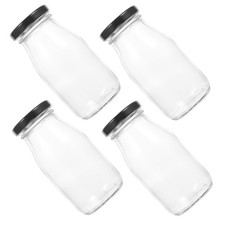  4 Pcs Juice Bottles Glass Small Milk Breastmilk Collection Fridge