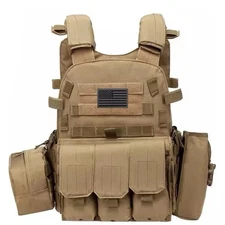 Chaleco Tactico Molle Plate Carrier Adjustable Nylon Tactical Vest +Free Pouches