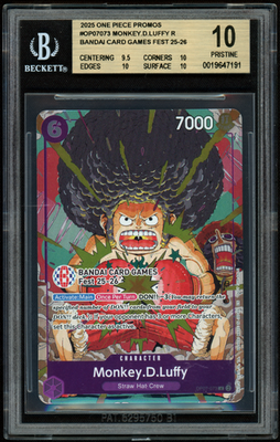 BGS 10 Afro Luffy OP07-073 Promo One Piece Bandai Card Games Fest