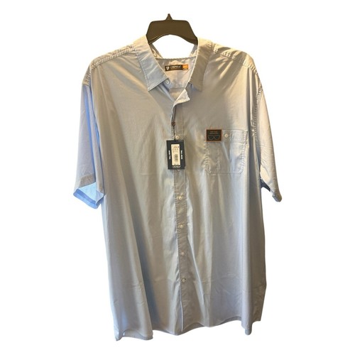 Cremiuex Performance Light Blue Short-Sleeve Button-Up Shirt Sz 4XT