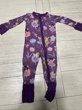 Little Sleepies Zippy 3-6 Month Purple Garden  Fairies Print Bamboo