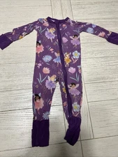 Little Sleepies Zippy 3-6 Month Purple Garden  Fairies Print Bamboo
