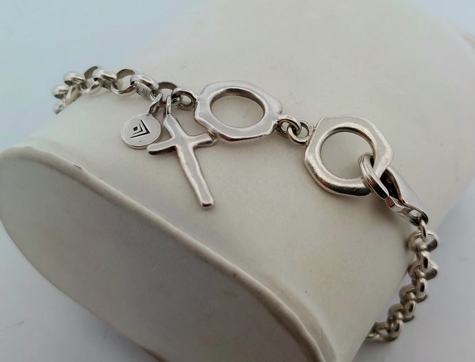 Pulsera de eslabones cruzados de plata de ley SILPADA - tamaño 8,0" Foto 2 de 4