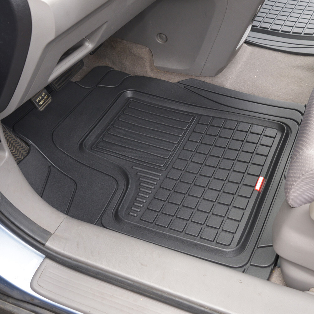 Motor Trend SemiCustom Fit Rubber Car Floor Mats 4PC Set Front Rear