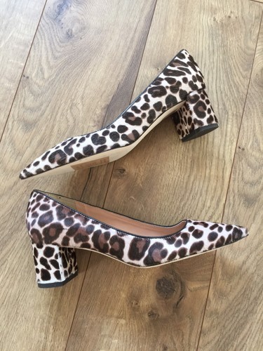 Zapatos de salón J.Crew Avery para el pelo de becerro marrón marfil G8156 $298 6.5 tacones animales - Imagen 6 de 11