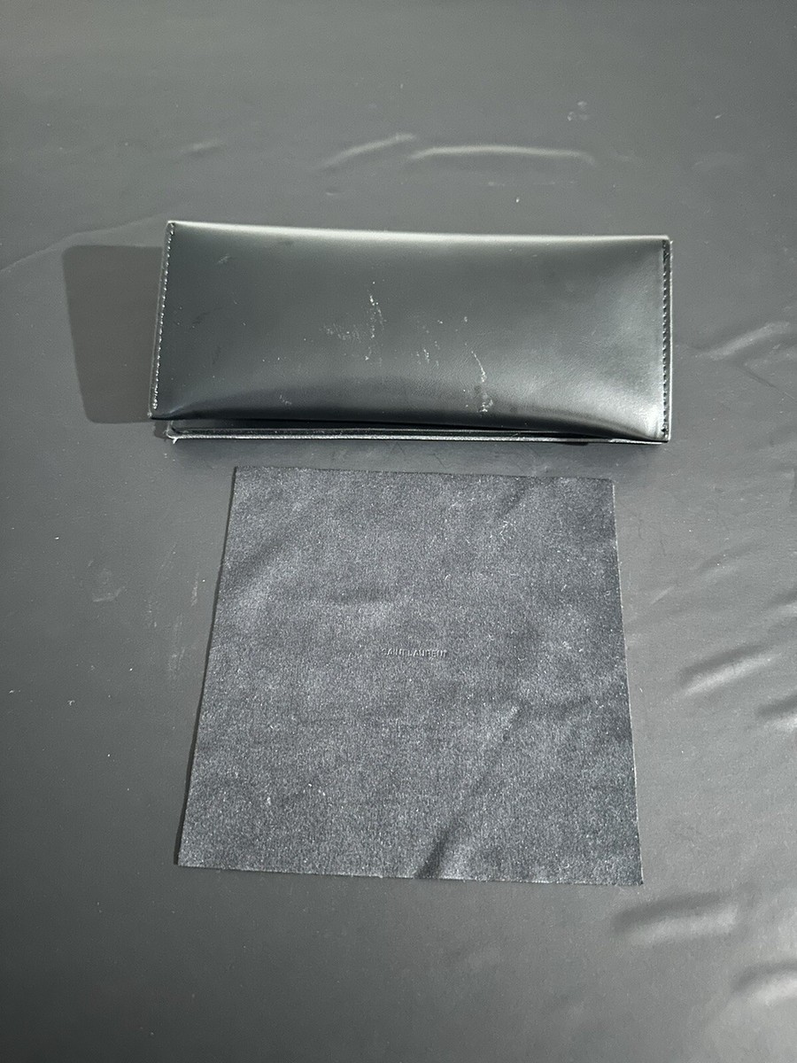 SAINT LAURENT SUNGLASSES CASE BLACK WITH CLEANING CLOTH | eBay