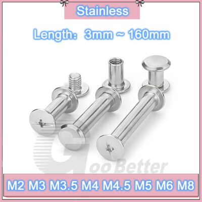 M2~M8 Chicago Screws Binding Screw Bind Rivet Posts Album Docking Stud Stainless