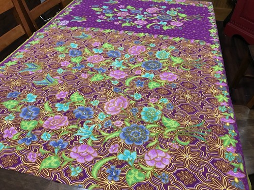 Vintage CAHYA-SINAR Multi-color Floral Batik 43x62 Fabric Wall Hanging (RF805) - Picture 5 of 9