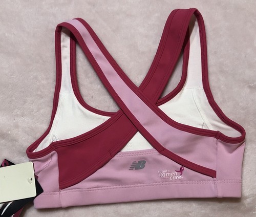 NEW BALANCE PINK BREAST CANCER AWARENESS WOMENS SPORTS BRA TOP SIZE LARGE - Picture 2 of 9