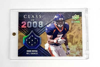 MINT #/75 RAINBOW GOLD PATCH 2008 Upper Deck Icons Class of Eddie Royal Rookie