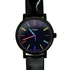 Timex Modern Originals Limited Watch T2N790 Rainbow Black Dial 38mm