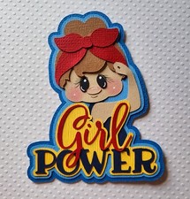 Girl Power Title Brown Hair. Card Making Paper Piecing
