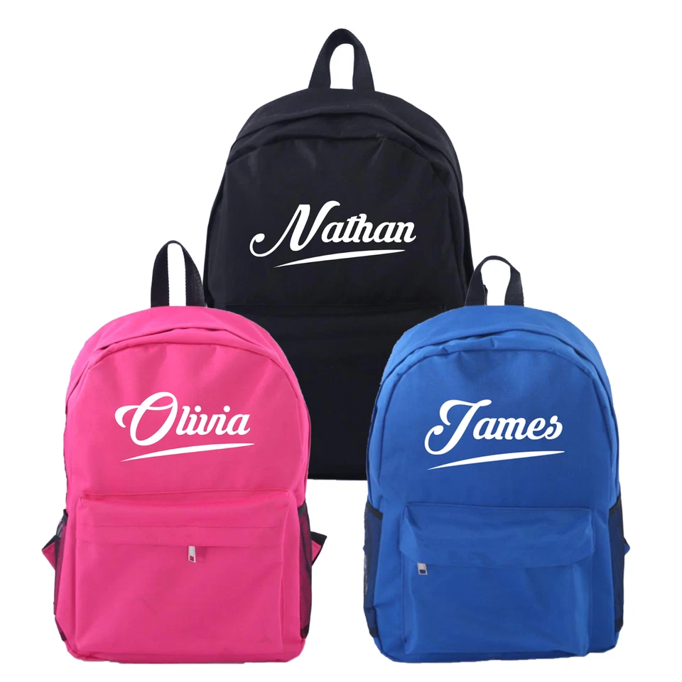 XPRESS.BUYERHUB Personalised School Backpack Bag Kids Any Name Text Girls Boys Rucksack PE Kit
