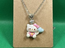 Sanrio Hello Kitty Balloon Hello Kitty Resin Pendant Silver Necklace 18  