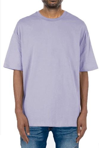 MENS Designed oversized Solid straight cut bottom ribbed neck collar T-Shirt Tee - Picture 13 of 17