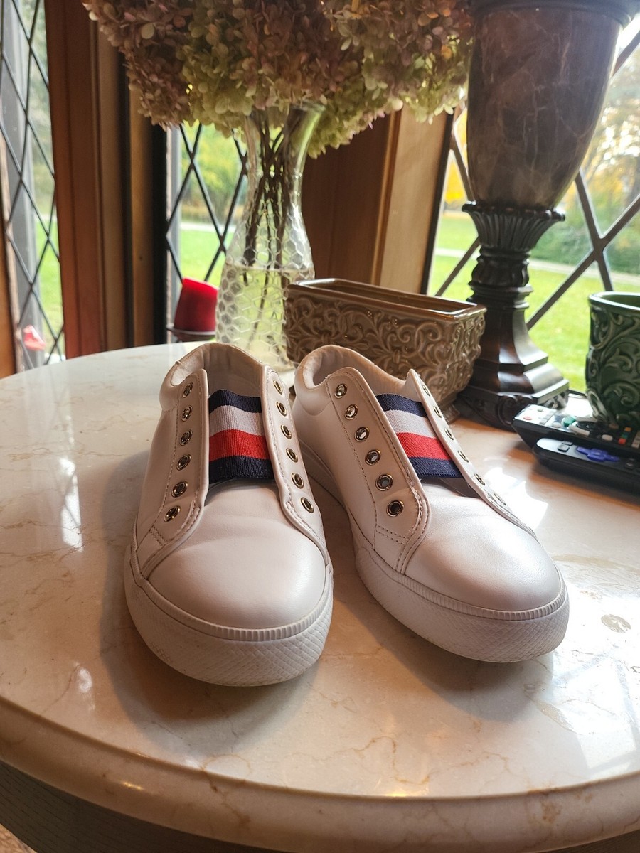 Tommy Hilfiger Laven Slip-On Sneakers White, Women's 8.5, Tennis