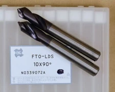 2 OSG FTO-LDS 10x90 10mm Carbide Spot Drills TiALN Coated 90º Point Coolant Thru