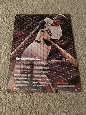 Vintage 1987 WADE BOGGS BOSTON RED SOX Poster Print Ad 1980s