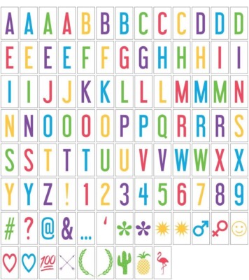 Kino Leuchtkasten, Farbwechsel mit Fernbedienung. Farbbuchstaben/Emoji Packs