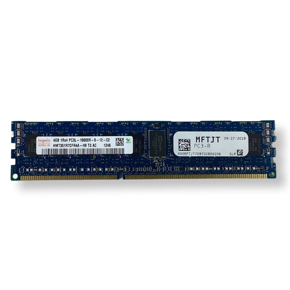 Dell HMT351R7CFR4A-H9 HYNIX 4GB 1RX4 PC3L-10600R DDR3-1333 Memory Ram MFTJT - Image 3 of 4