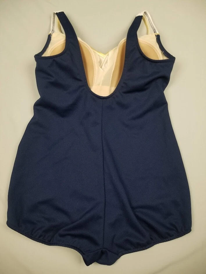 Traje de baño Longitude de una pieza 20W pin up azul blanco falda estilo años 70 de colección baño Foto 3 de 4