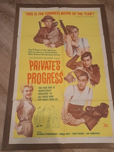 PRIVATE PROGRESS  Richard Attenborough ORIG 1956 1-SHEET MOVIE POSTER 27 x 41 