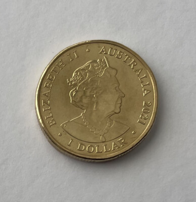 Australian 2021 $1 Donation Dollar Coin with JC Mark on Shoulder