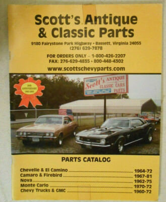 Vintage 1991 Scott S Antique Classic Parts Catalog Chevelle Camaro Nova Firebird Ebay