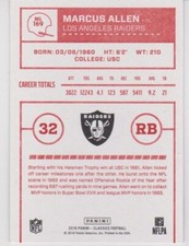2016 Classics Football Red Back #169 Marcus Allen (Raiders)