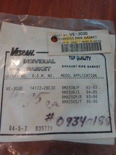 Vesrah Exhaust Pipe Gasket Suzuki RM250 RMX250 | VE-3030 NS246B - Picture 2 of 2