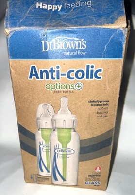 Dr. Brown's Options+ Glass Anti-Colic Baby Bottle (2 Pack)  NEW OPEN BOX