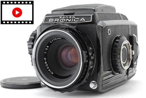 Late Model [N MINT] Zenza Bronica S2 S2A 6x6 SLR Nikkor-P 75mm F/2.8 Lens JAPAN