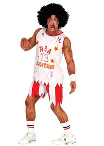 Mens Halloween Zombie Basketball Player Costume