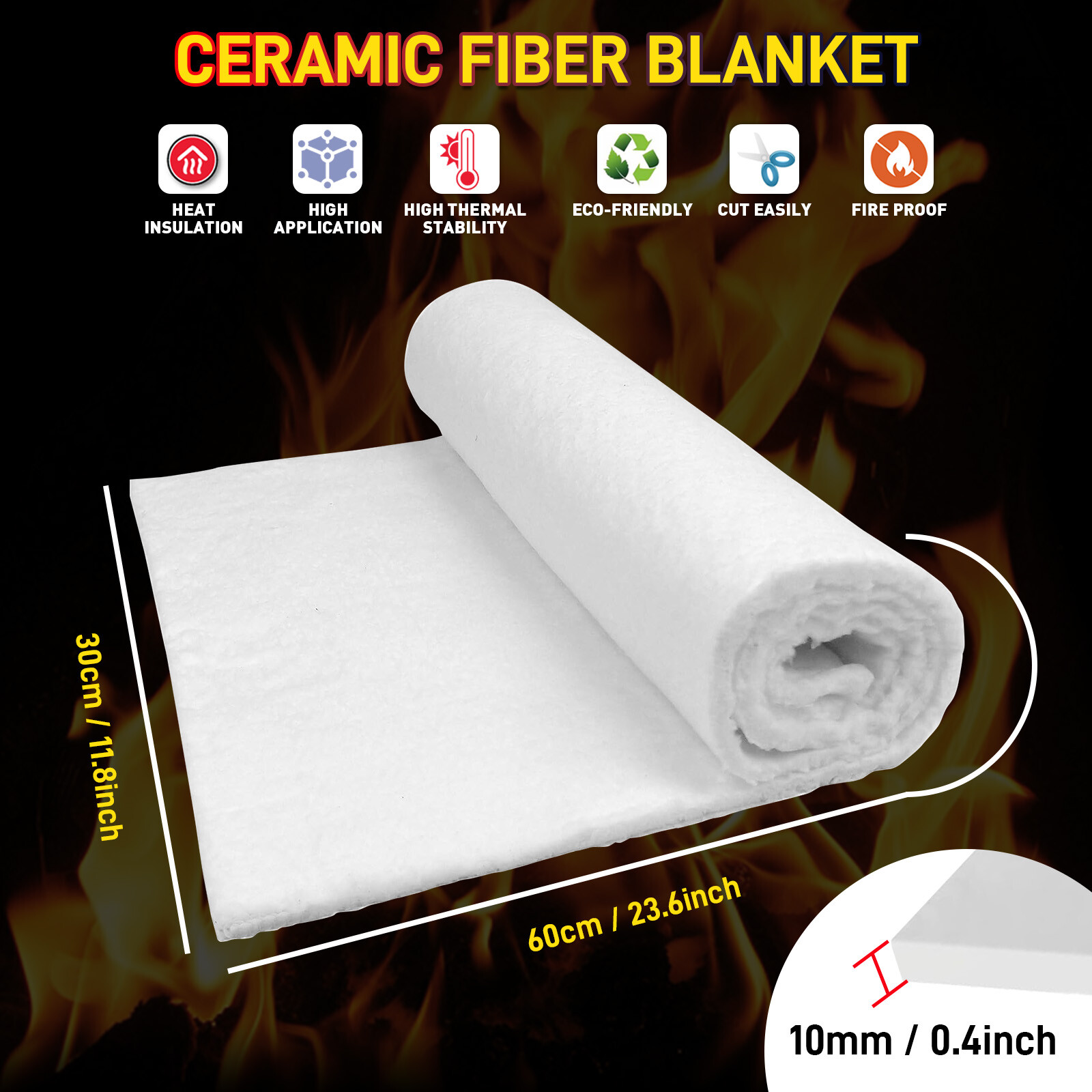Ceramic Fiber Insulation Baffle Fire Blanket Pad For Furnace, Kilns, Fire Bricks