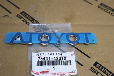 Toyota Genuine 75441-42070 Plate Back Door Name 7544142070 OEM | eBay