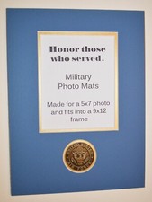 Single Opening Military Matting AIR FORCE DOUBLE MAT  COIN Fits 9x12 Frame