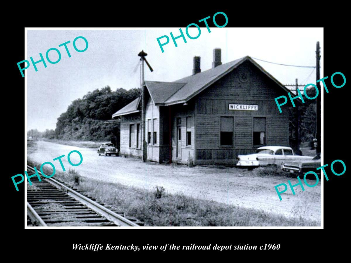 OLD 8x6 HISTORIC PHOTO OF WICKLIFFE KENTUCKY THE RAILROAD DEPOT STATION