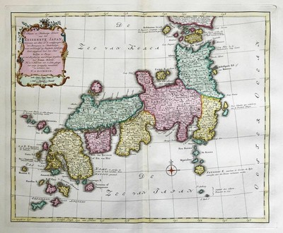 Japan Nippon Japon Carte Map Karte Bachiene Engraving Kupferstich 1774 Ebay