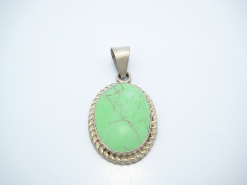 Mexiko Anhänger Sterlingsilber grüner Quarz oval