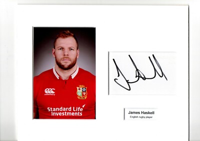 James Haskell Hand Signed Card Photo & COA English rugby player