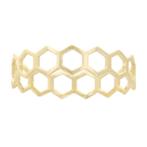 14 Karat Gelbgold Waben stapelbarer Ring Größe 7,5 - 5 mm 1,6 Gramm - Bild 2 von 4