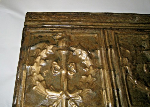 Old Metal Frieze New Orleans Art Decorative Ornament Lacquered Wood Framed 14/22 - Picture 2 of 11