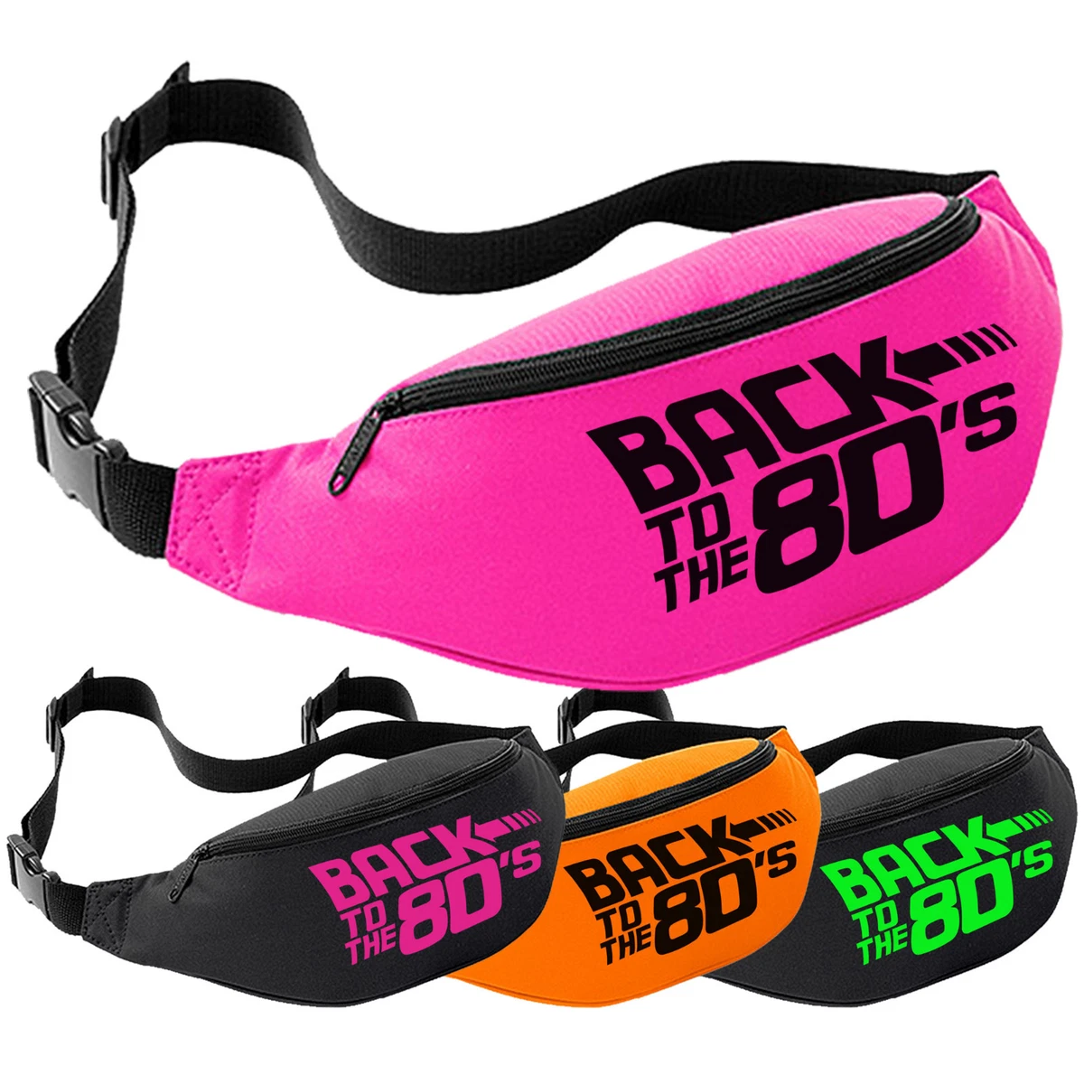 Back To The 80 s Bum Bag 80s Fancy Dress I Love Neon Party Festival Pack Waist