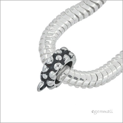 2x Sterling Silver European Bracelet Pendant Charm Cord Connector 8mm #51746 - Picture 2 of 2