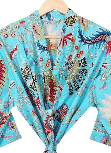 Crown Print Kimono Bath Robe Night Dress Beach Cover Up Bridesmaid Gown Lounge - Picture 5 of 7