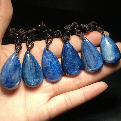 1Pcs Natural Blue Kyanite Cat Eye Crystal Pendant AAA eBay