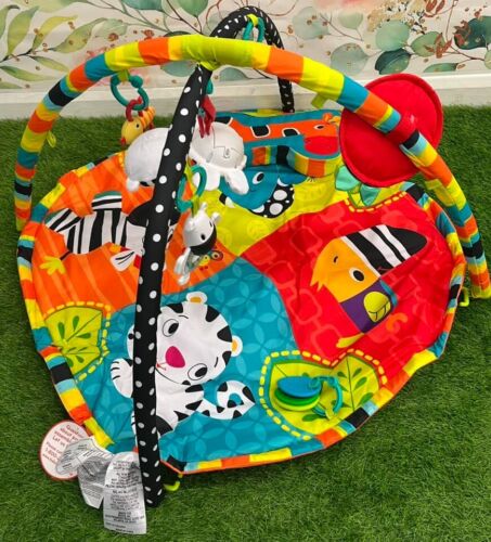 Bright Starts Spots & Stripes Safari Gym 0+ Animal Themed Soft Colourful Playmat - Picture 1 of 2